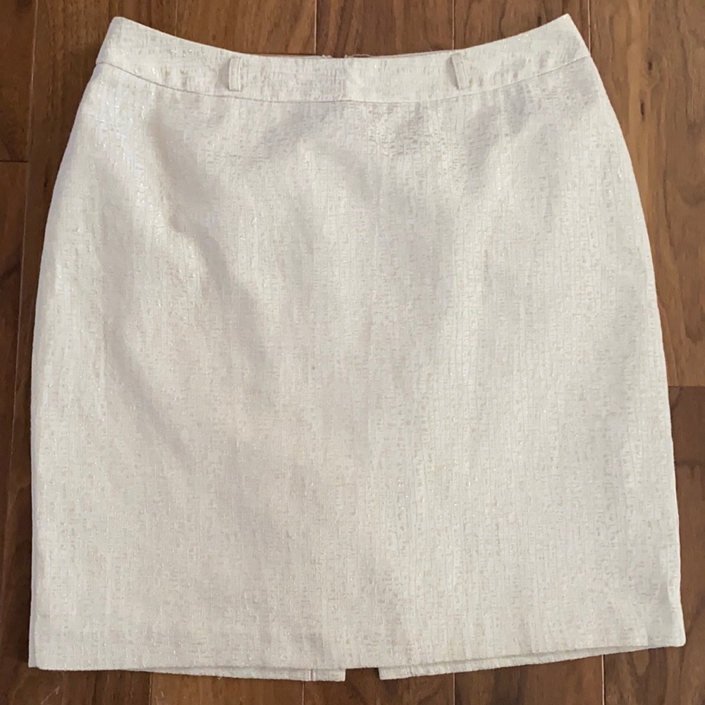 Cream/gold speckled pencil skirt
